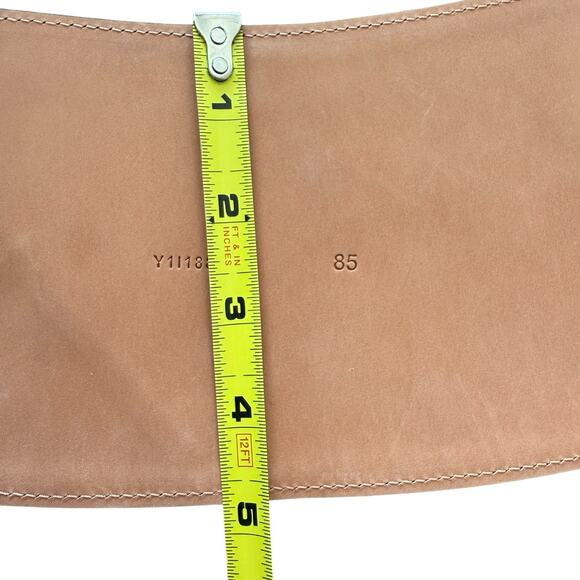 Giorgio Armani Wide Black Satin Leather Belt Size 85 - Picture 8 of 9